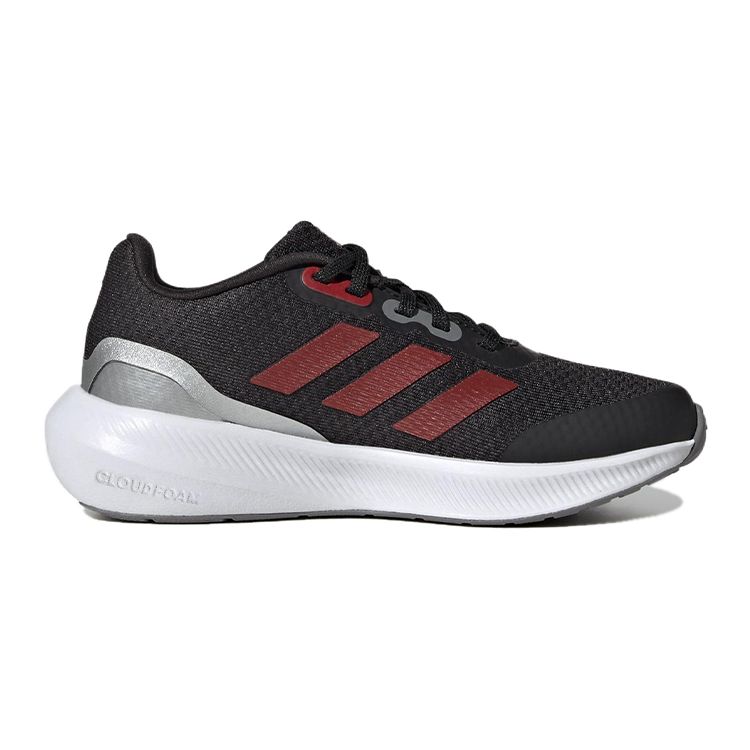 Adidas Runfalcon 3.0 Fabric Comfortable Versatile Non-Slip Low-Top Running Shoes Kids Sneakers Black Red IE7252
