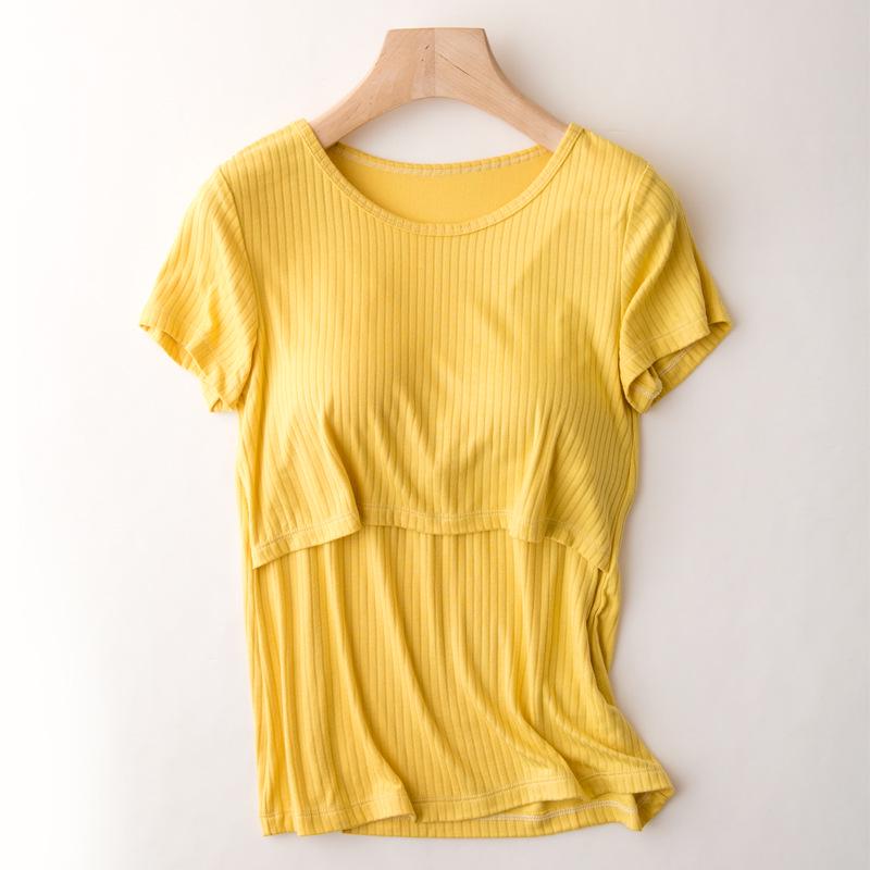 Maternity Nursing T-Shirt - Stylish Short Sleeve Summer Top for Moms