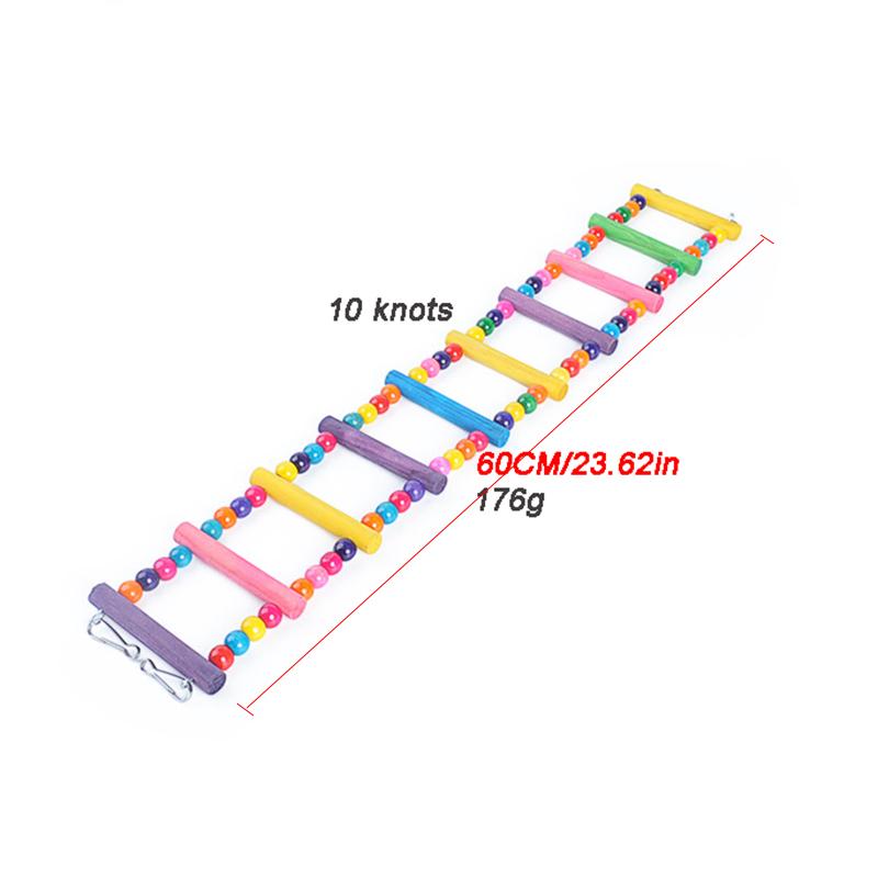 Parrot Climbing Ladder Toy Pet Bird Suspension Training Bridge Color exercise Ball Wood Molar Toy Budgerigar Supplies Cockatiel