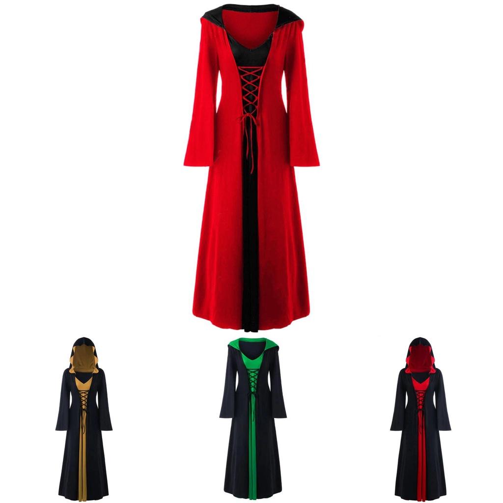 Enchanting Long Sleeve Medieval Gothic Dress Perfect For Halloween Cosplay Events
