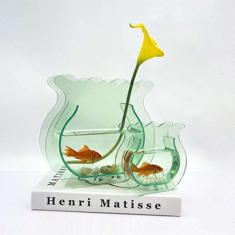 

Nordic Style Geometric Flower Vase Simplicity Fish Tank Vase Portable Acrylic Vase