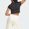 Adidas Lounge Ribbed Crop Tee With Logo Women Tops Black IT2547