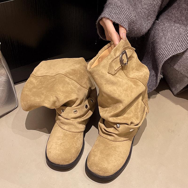 

Fashion Women Fashion Buckle Heeled Short Boots 2025 Winter Elegant Shoes Classical Snow Chelsea Boots Designer Cool Zapatillas De Mujer 41 хакі