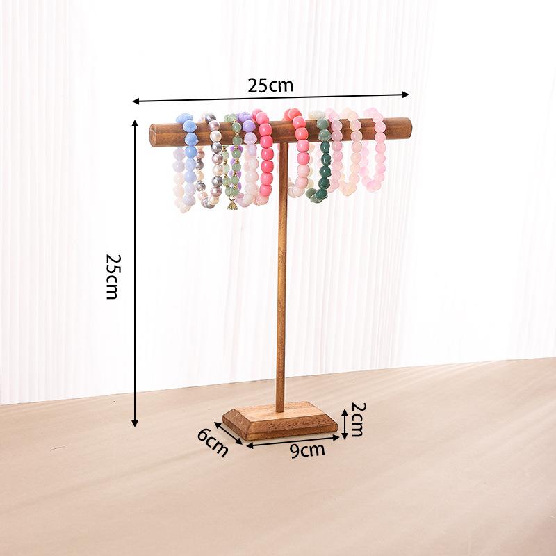 Wooden Jewelry Bracelet Storage Display Chain Watch T-Bar Rack Organizer Hard Stand Holder Jewelry Display Bracelet Display Rack