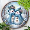 Snowman Metal Wall Art Aluminum Home Decor for Indoor Hanging Halloween Christmas Gift