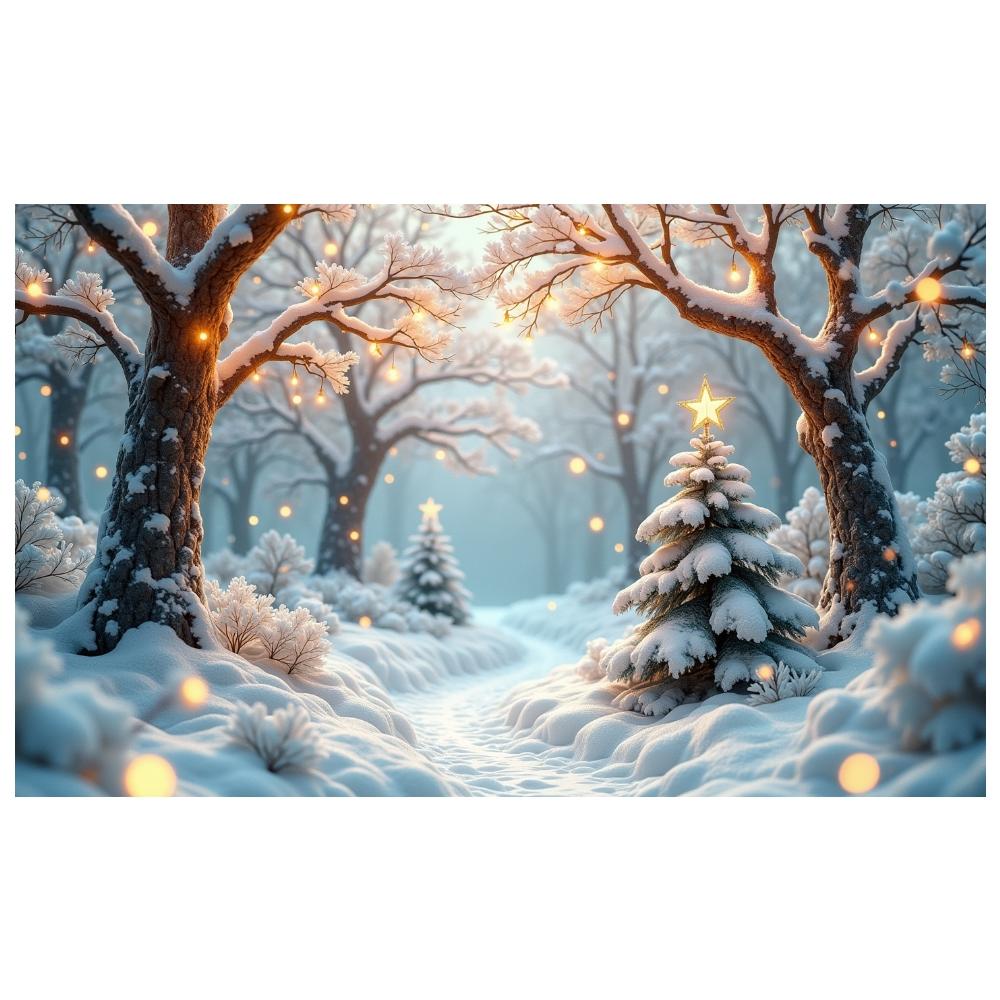 Christmas Banner Snowflake Decor Snow Scene Banner Christmas Decoration Banner Snow-Covered For Winter Festival Holiday Winter