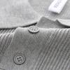 Men's Ribbed POLO Collar Knit Sweater Old Money Style Loose Casual Top
