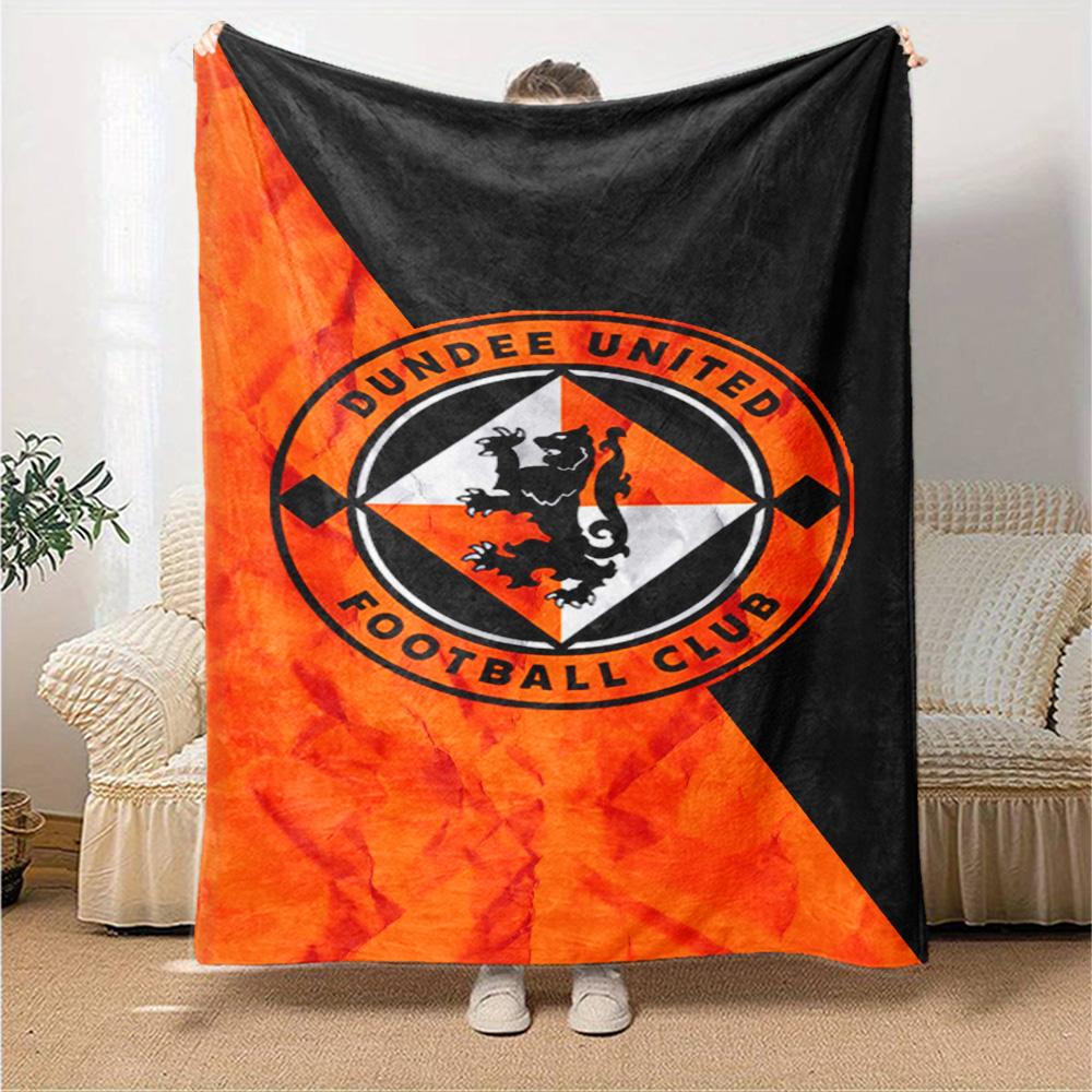 Dundee United FC Print Flannel Blanket High Quality Warm Comfortable Cover for All Seasons Perfect for Gifts Home Decor