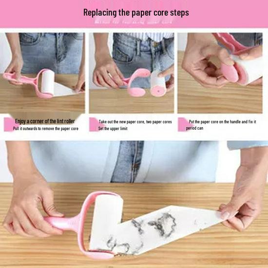 Roller Lint Remover: Tearable Rolling Brush with Sticky Replacement Paper for Clothes and Pet Hair