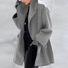 Womens Warm Autumn Winter Wool Thin Overcoat Long Slim Trench Jacket Ladies Outwear Wearing with Sweater