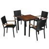 Day and Night - Day and Night Garden Dining Set 5 Pieces Synthetic Rattan and Black Acacia Wood