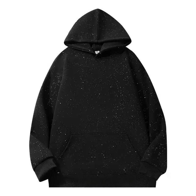 Autumn Starry Hooded Sweatshirt - Trendy Unisex Drop Shoulder High Street Style