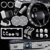 Car Steering Wheel Cover Non-slip Comfortable Elastic Car Handle Cover with Diamonds US Standard License Plate Frame Rhinestone Car Decoration