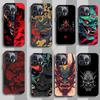 Samurai Hannya Mask Ghost Printing Phone Case for iPhone 15 16 Pro Max Air SE 11 13 Pro 14 Plus 12 11Pro 15Pro Max 16e Cover