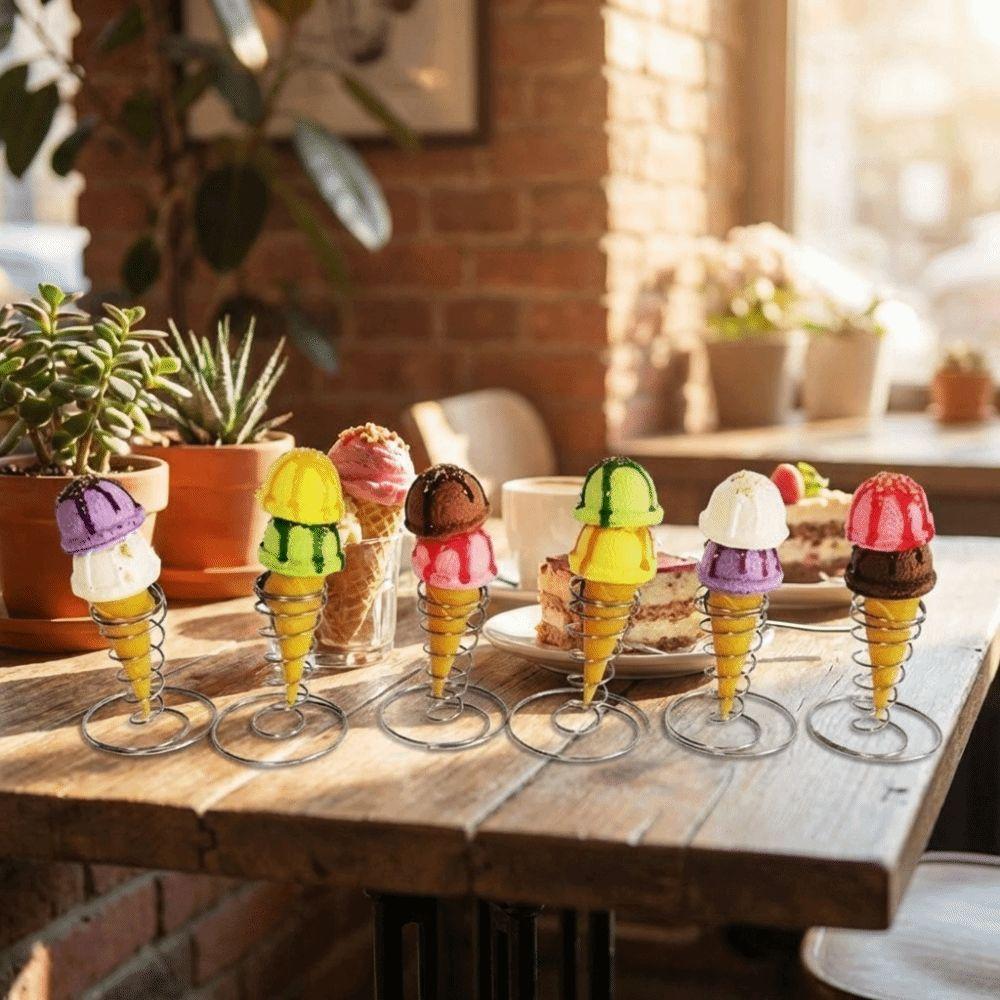 Kuželový pružinový držák na kornouty na zmrzlinu Kovový koš Displej na hranolky Svatba Dekorace