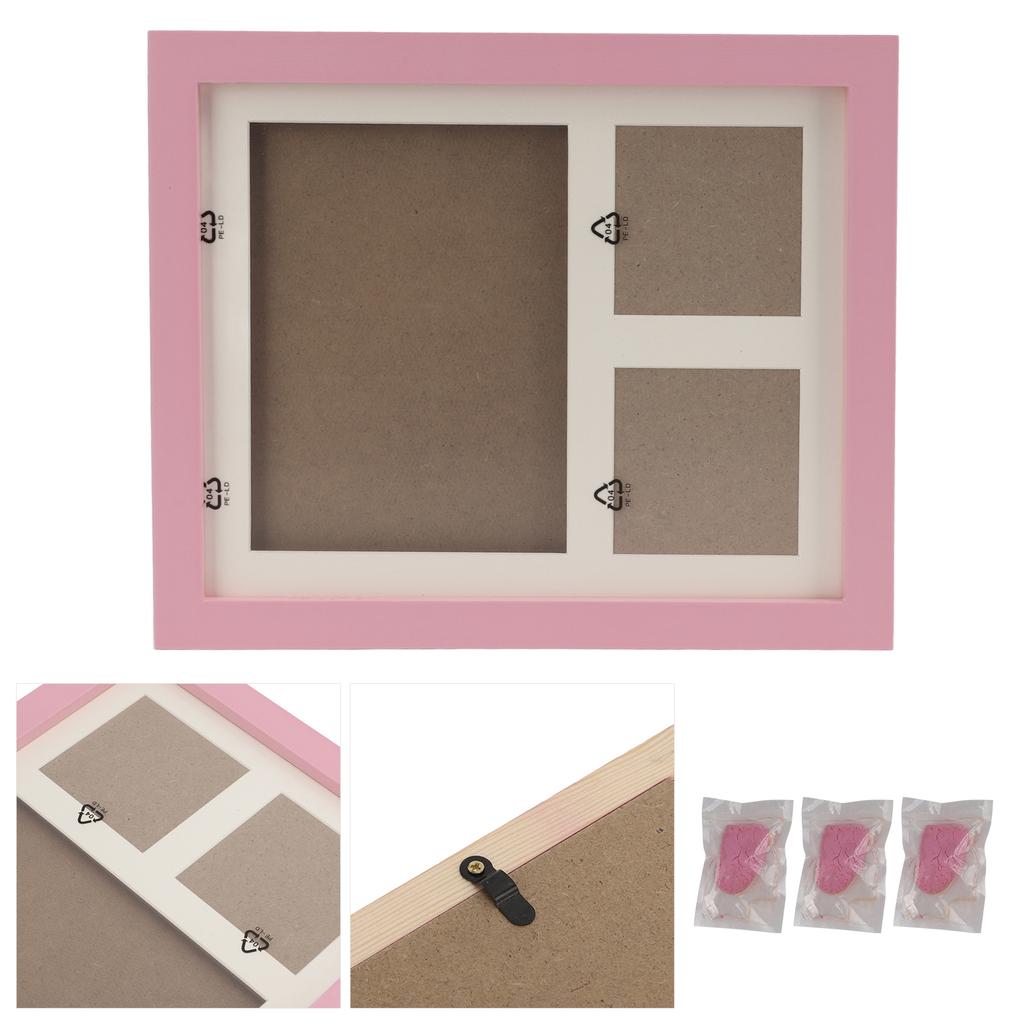 Dog Cat Paw Prints Pet Wall Frame Paw Print Kit for Dog Owner Cat Owner Pet LoversPink Mud Pink Frame