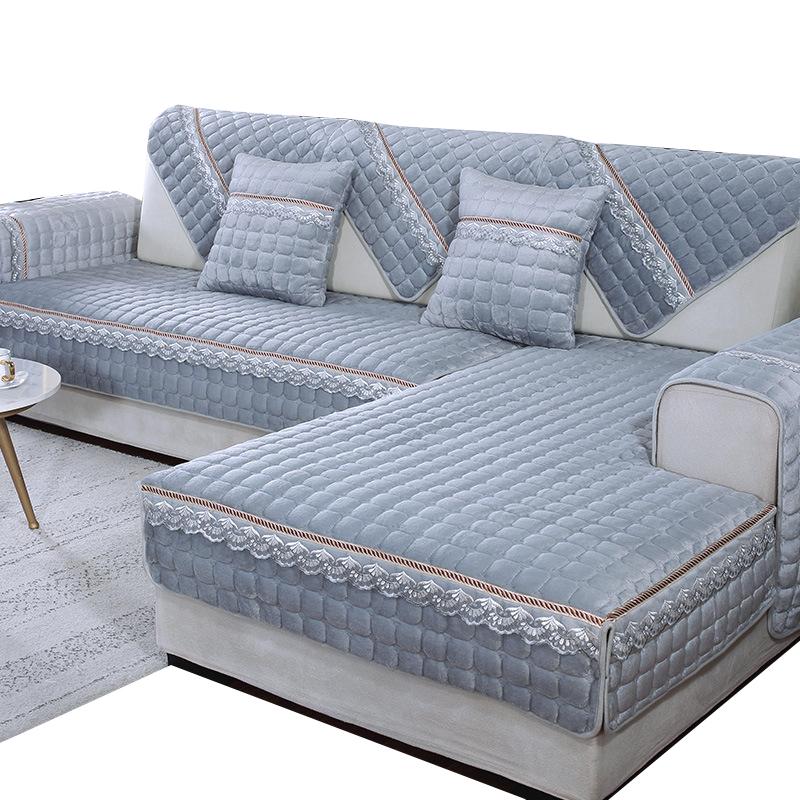 Tykt plysj sofatrekk beskytter sklisikkert sofatrekk moderne flanell sofatrekk til stue 3-seters sofaer og lenestoler