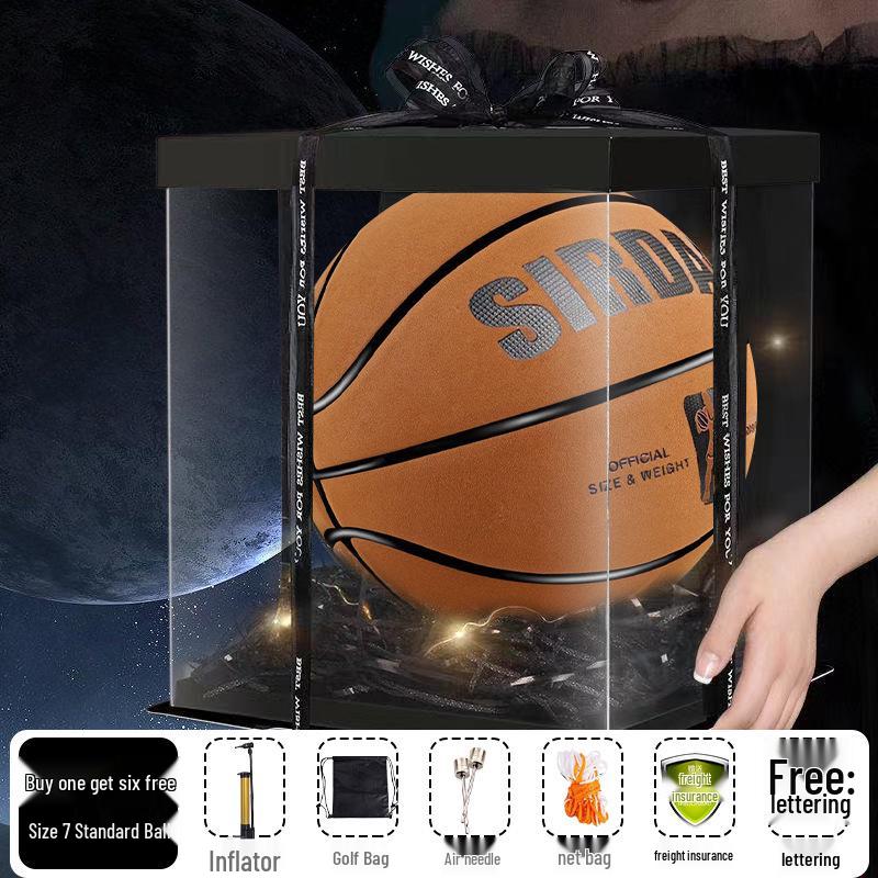 Sada Suede No. 7 Youth/Adult Indoor & Outdoor Basketball with Accessories