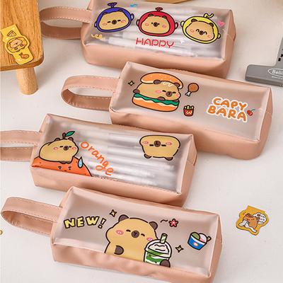1 Stück Cartoon Transparent Kapibala Große Kapazität Tragbare Capybara Stift Bleistift Tasche Tasche Schulbedarf Schreibwaren
