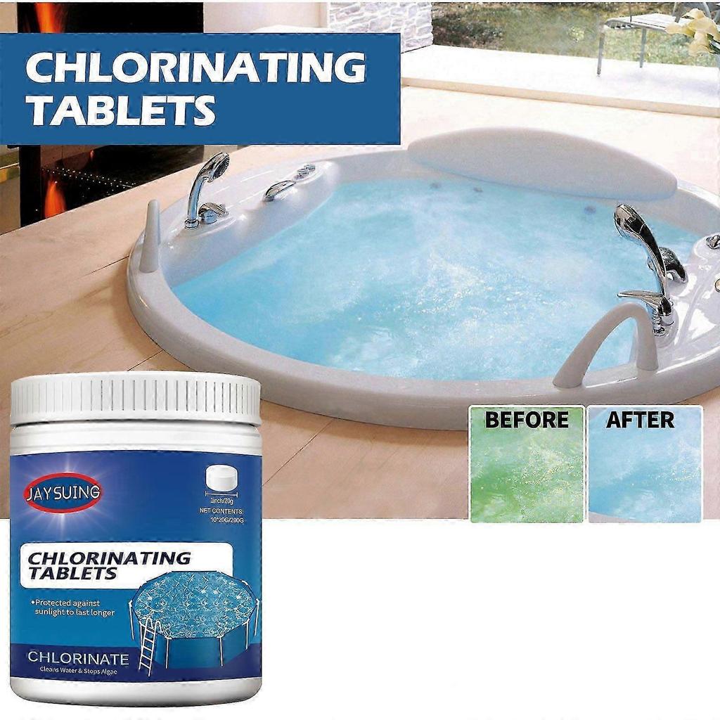 Jaysuing Pool Effervescent Tablets, Multi-Purpose Fast Dissolving Cleaner for Swimming Pool