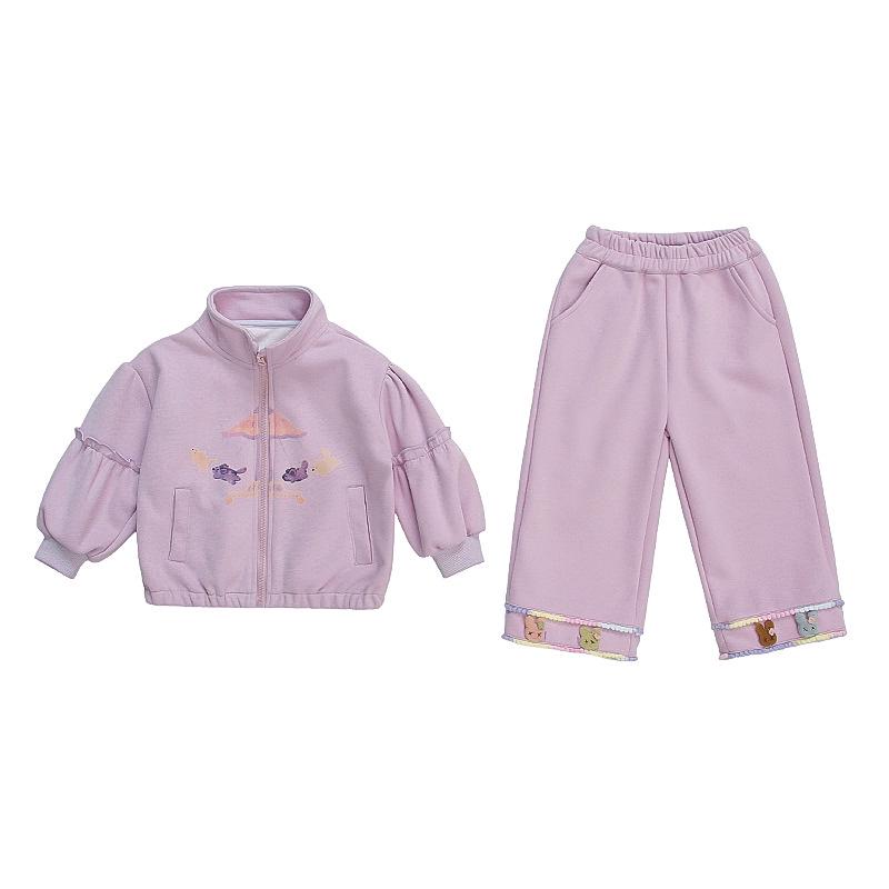 Meng Tang Tang Mädchen Frühlings-Kapuzenpullover-Set: 2026 Neues zweiteiliges Outfit im koreanischen Stil