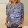 European and American Women's Round Neck Long-sleeved T-shirt with Sequins 3D Printing