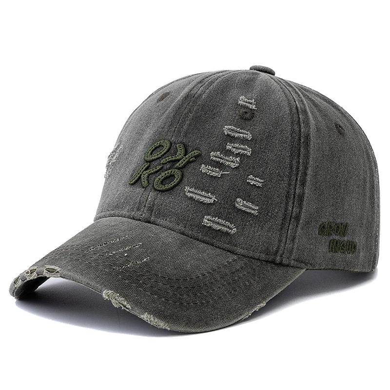 Heißer Verkauf Gewaschene Baumwolle Vintage Kappe Hohe Qualität OK-KO Buchstabenstickerei Baseballkappe Herren Damen Outdoor-Sportarten Papa-Hüte