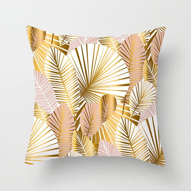 New Pink Geometric Ultra-short Velvet Pillow Case Home Sofa Cushion Pillow