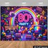 80er Jahre Retro Party Hintergrund, geeignet für Hochzeiten im 80er Jahre Stil, Abschlussdekorationen, ausgestattet mit Neon-Schriftzügen