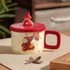 Cute Cartoon Star Cup High Value Ceramic Mug Large Capacity Couple Water Cup with Lid Coffee Cup Gift