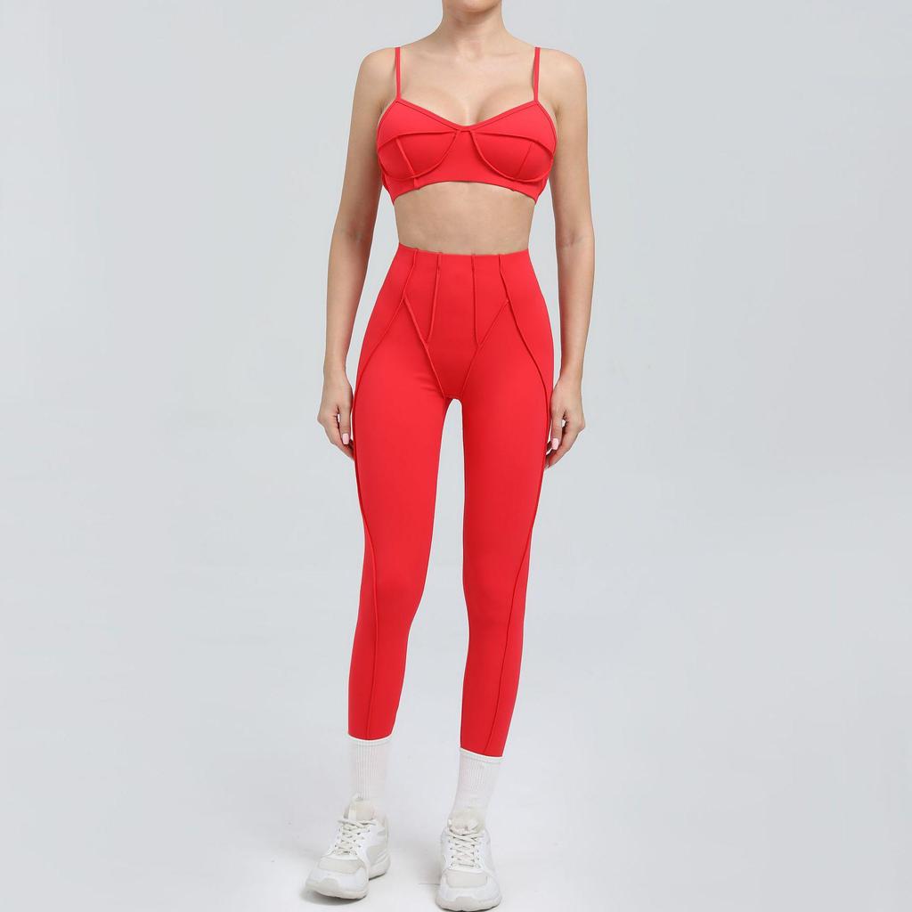 New Frosted Yoga Set: European & American Style, Tight Fit, Body Shaping Sportswear