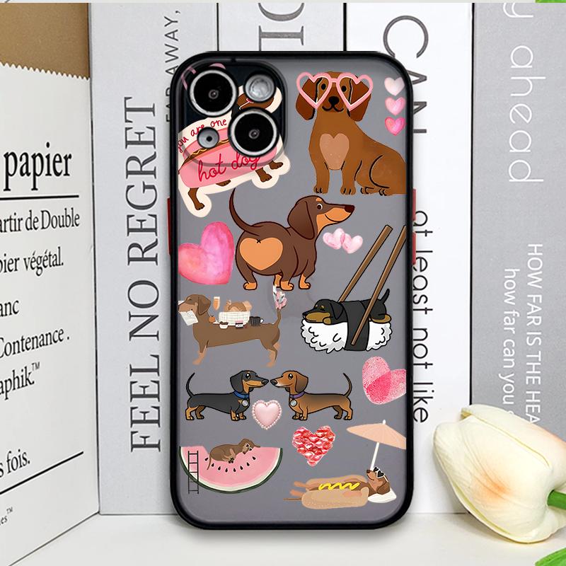 Lustiges Cartoon Dackel Süßes Hundemuster Handyhülle für Xiaomi Redmi Note 14 Pro Plus 4G 13 12 11 11T 10 Pro+ 9 8 PRO 5G Cover