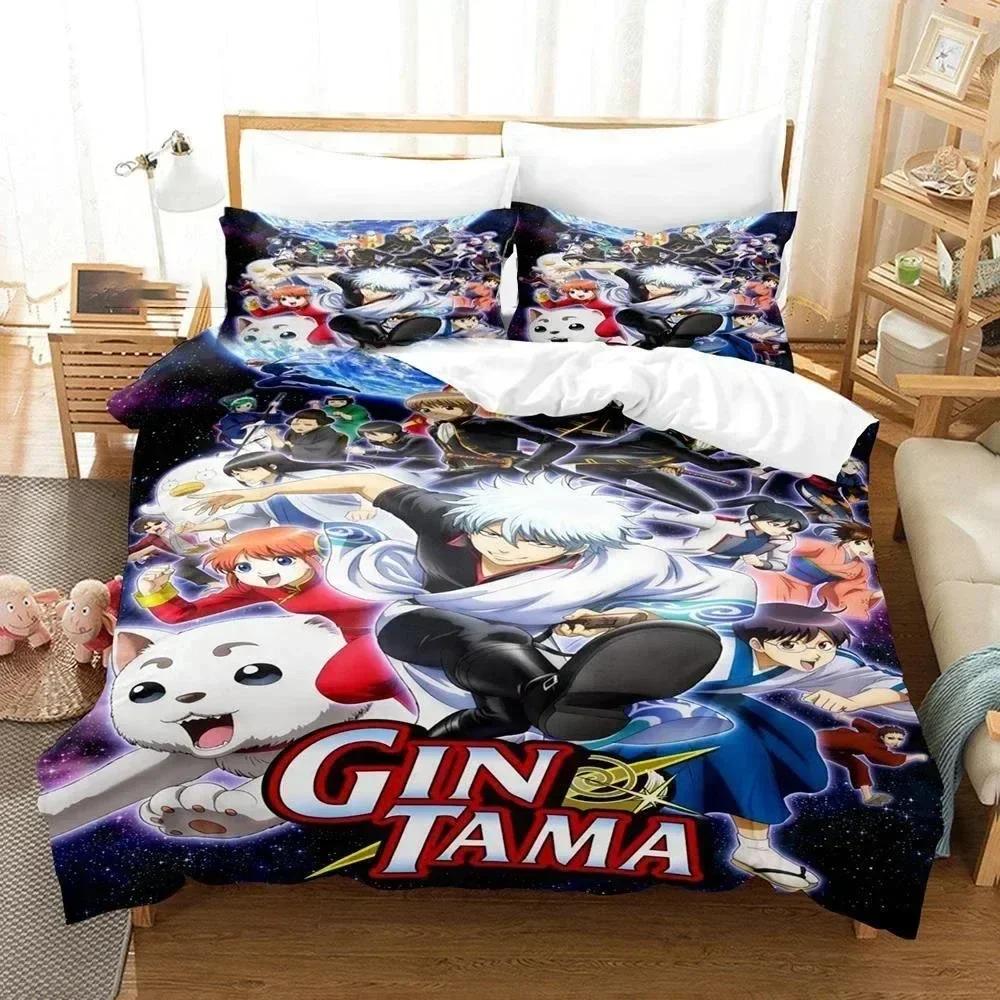 3D Gintama Bedding Set Anime Gintoki Sakata Bedding Set Printed With Pillowcase Duvet Cover Soft Queen King Size Bedclothes Home