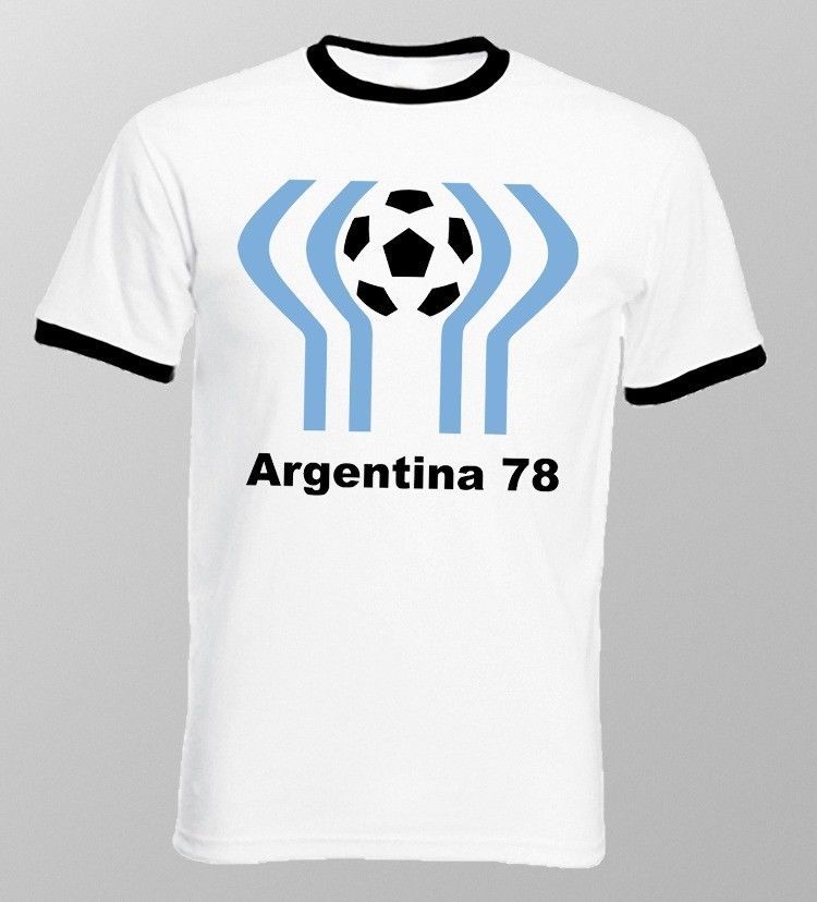 

Argentina 78 World Cup Football Soccer Maradona white t-shirt 9306 2XL