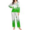 Women's Christmas Print Long Sleeve Pajama Set for Holiday and Sleepwear Gift