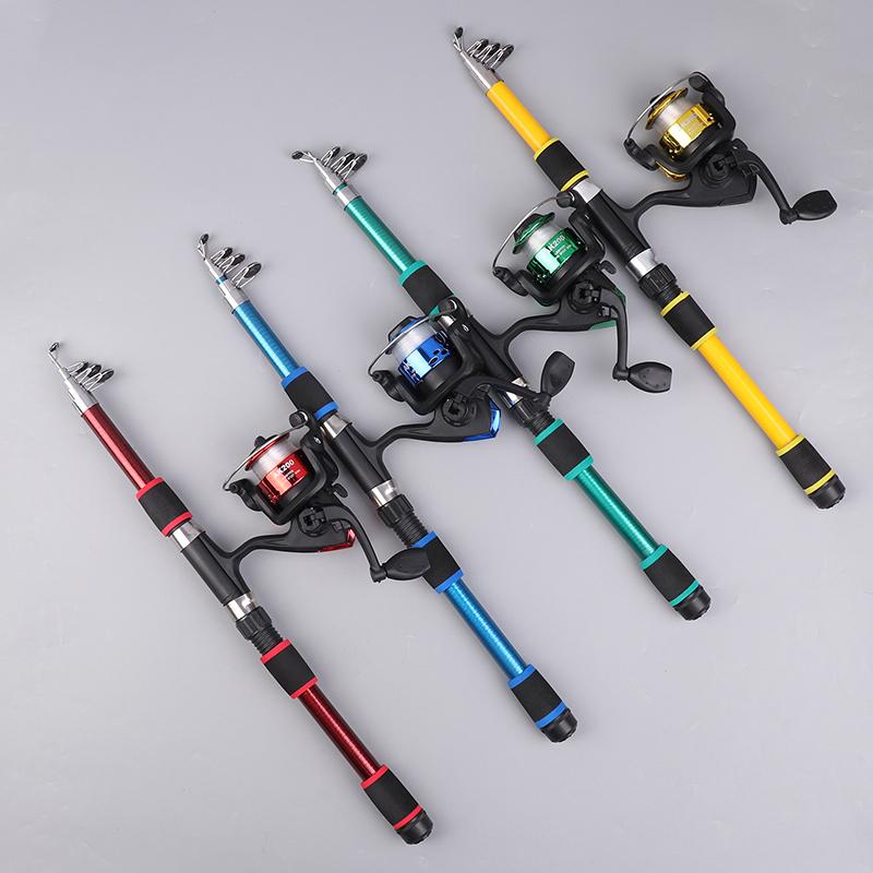 1.8M Telescopic Fishing Rod Spinning Fishing Reel Set Portable Seaing Pole Throwing Rod Remote Throw Rods Fiberglass Gear
