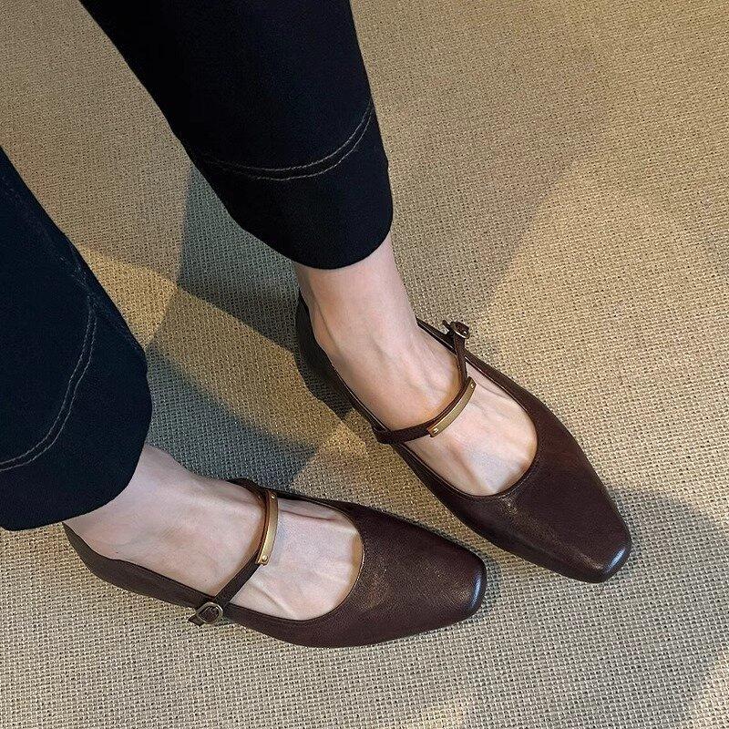 Single Shoes, Flat Shoes, New Style Women's Shoes, Low-cut Shoes, Leather Shoes, Work Shoes