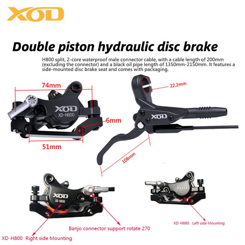 XOD H800/H880 Electric Scooter Hydraulic Disc Brake for KUKirin G2 MAX G2 Master Multiple Models Electric Scooter Brake