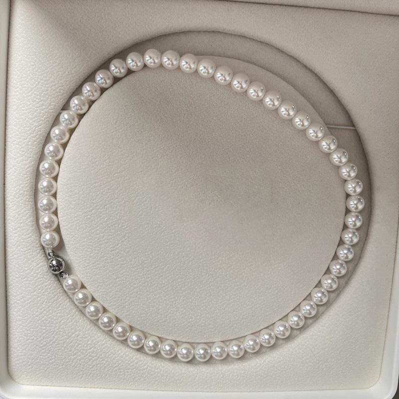 Shijia Pearl Magnetic Buckle Necklace Women's New Hot Style Necklace Sweater Chain Light Luxury Niche Stackable Clavicle Chain