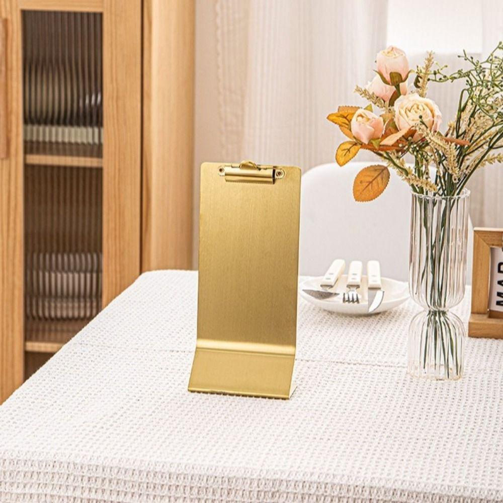 Vertical Design Menu Clips Metal Hard Plate Vertical Clipboard Cafe Application