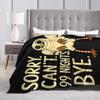 Sorry  Can’t  99 Nights  Bye  In The Forest Owl Gamer Flannel Blanket   for Couch Bed Travel Novelty Bedspread Sofa Bed Cover