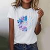 Women's Casual Floral Print Short Sleeved T-shirt With Round Neck  Top