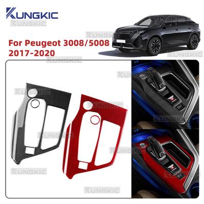 Pro Peugeot 3008/5008 ICEV PHEV 2017 2018 2019 2020 2021 2022 2023 2024 Skutečná měkká nálepka z uhlíkových vláken Panel řadicí páky auta