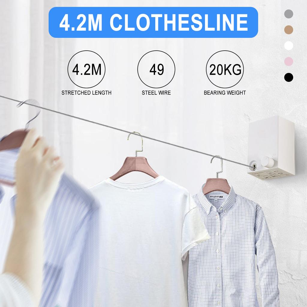 Buy Creative Indoor/Outdoor Clothes Rack Retractable Clothesline Rope ...