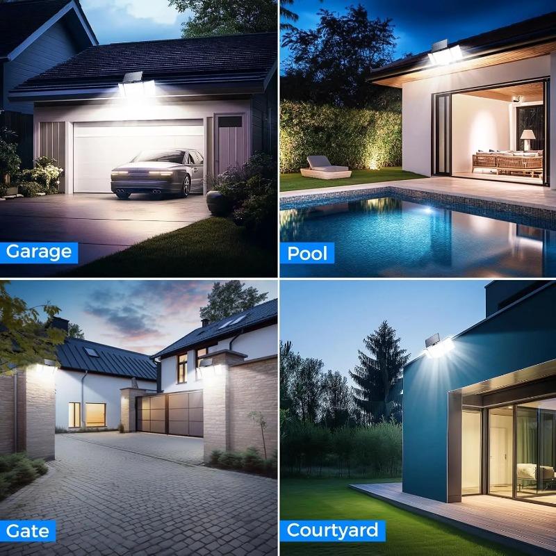 Solar Lights for Outdoor Use with Motion Sensor, 300 LEDs Super Bright with Remote, 3 Modes IP65 Waterproof for Garden