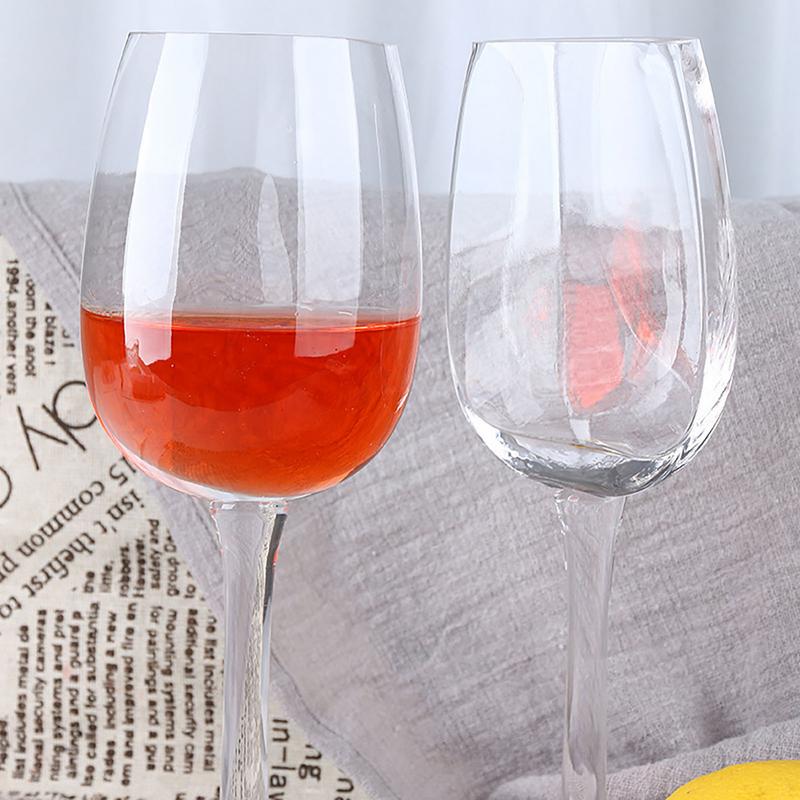 140ml Glass Red Wine Cup Half Shape Goblet Art Red Wine Cup with Stem Portable Wine Cups for Birthday Party Tableware