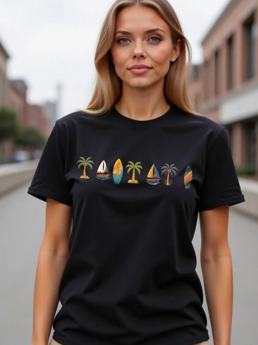 Fashionable long oversized printed T‑shirt 4XL