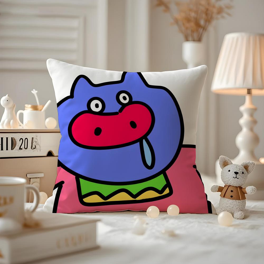 Weird Expression Doodle Cushion Cover Pattern Printed Pillowcase For Living Room Sofa Cushion Cover & Bedroom Decor