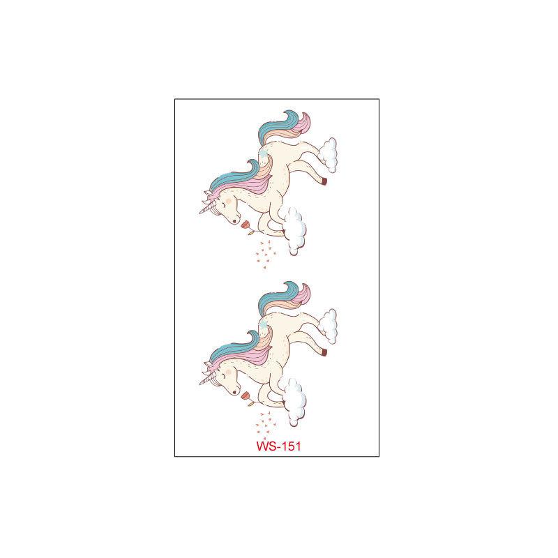 Cross Border Children's Cartoon Unicorn Tattoo Sticker Waterproof Long-lasting Fun Cute Sweat Resistant