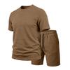 Men Casual Loose Textured Short Sleeve T Shirt And Shorts Two Piece Set
